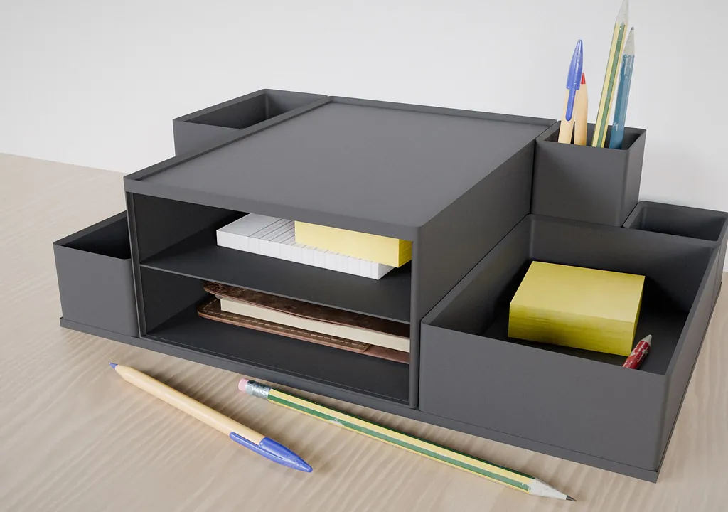 Side-shelf modules. Open a module from the side to create a free-standing shelf for desks, cabinets and baseplate layouts.